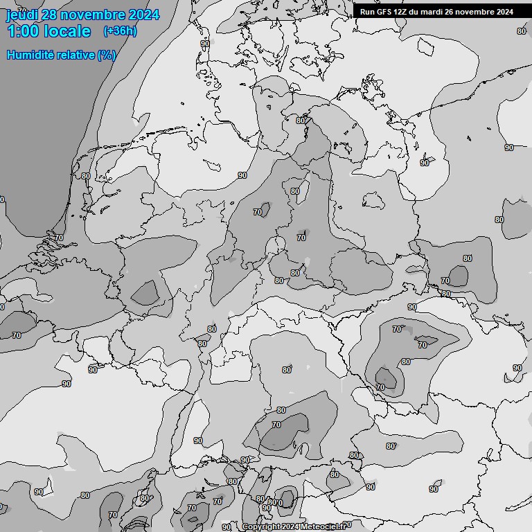 Modele GFS - Carte prvisions 