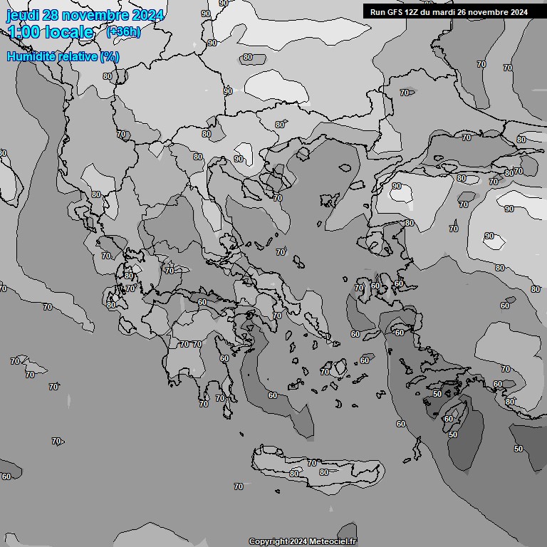 Modele GFS - Carte prvisions 