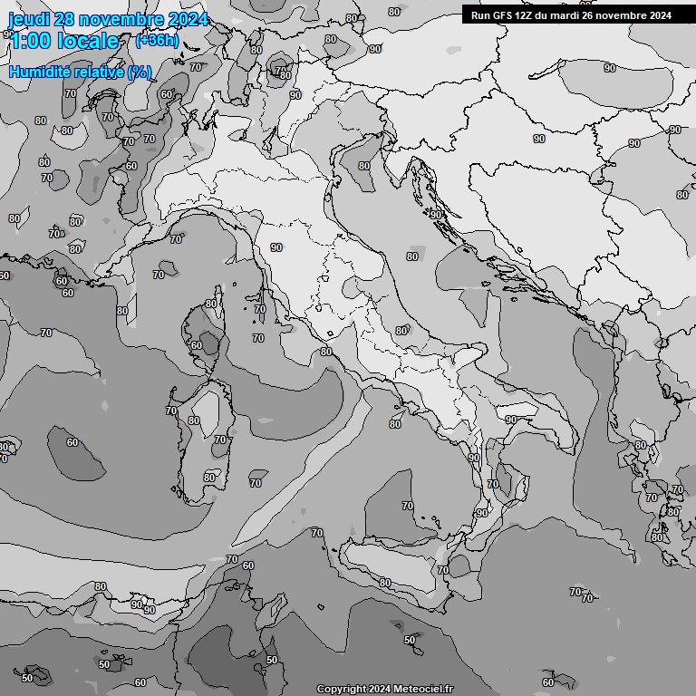 Modele GFS - Carte prvisions 