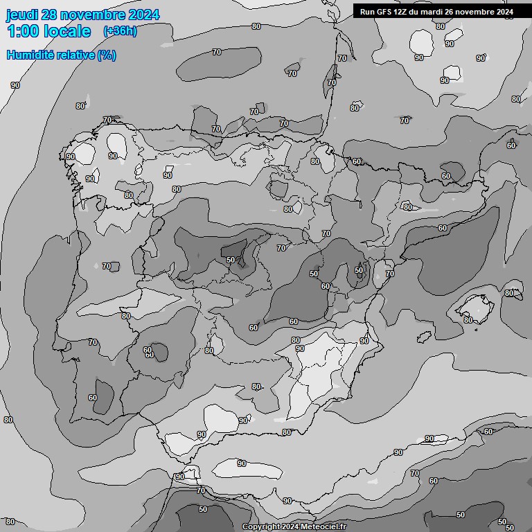 Modele GFS - Carte prvisions 