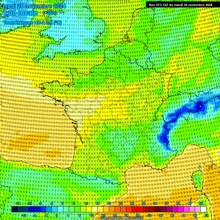 Modele GFS - Carte prvisions 