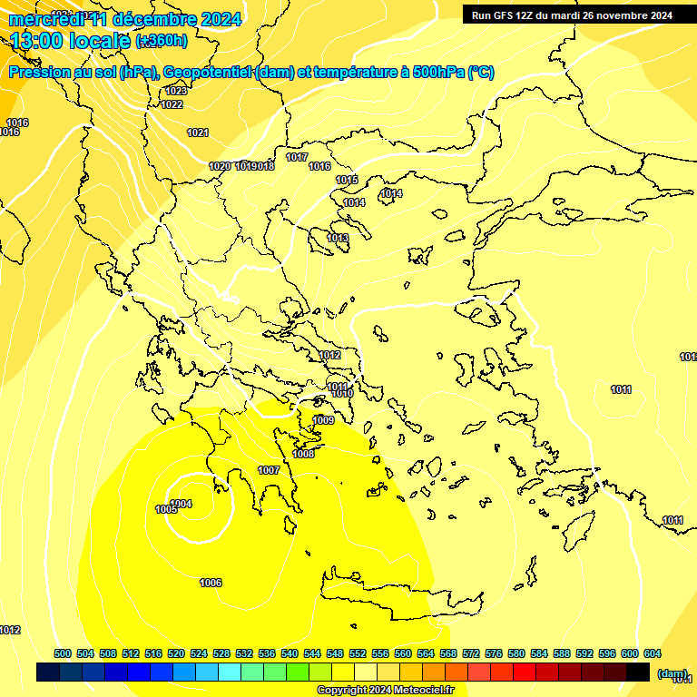 Modele GFS - Carte prvisions 