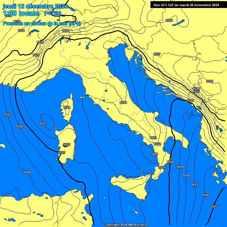 Modele GFS - Carte prvisions 