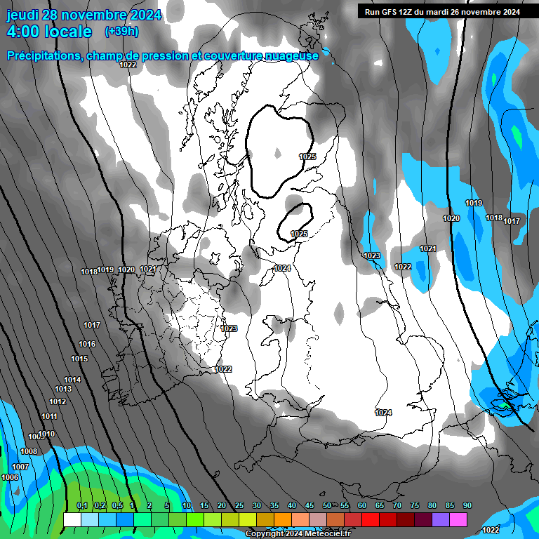 Modele GFS - Carte prvisions 