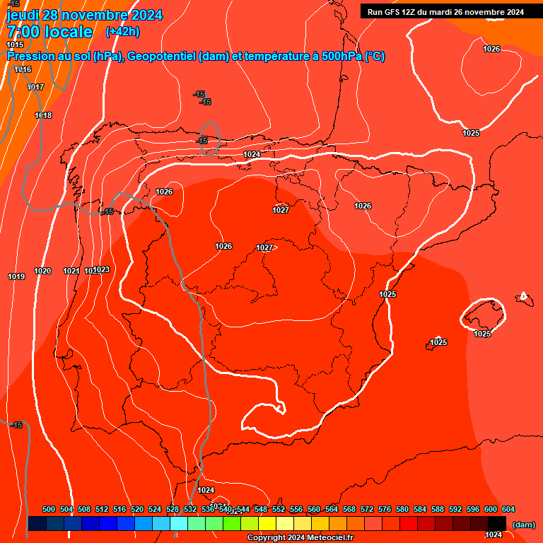 Modele GFS - Carte prvisions 