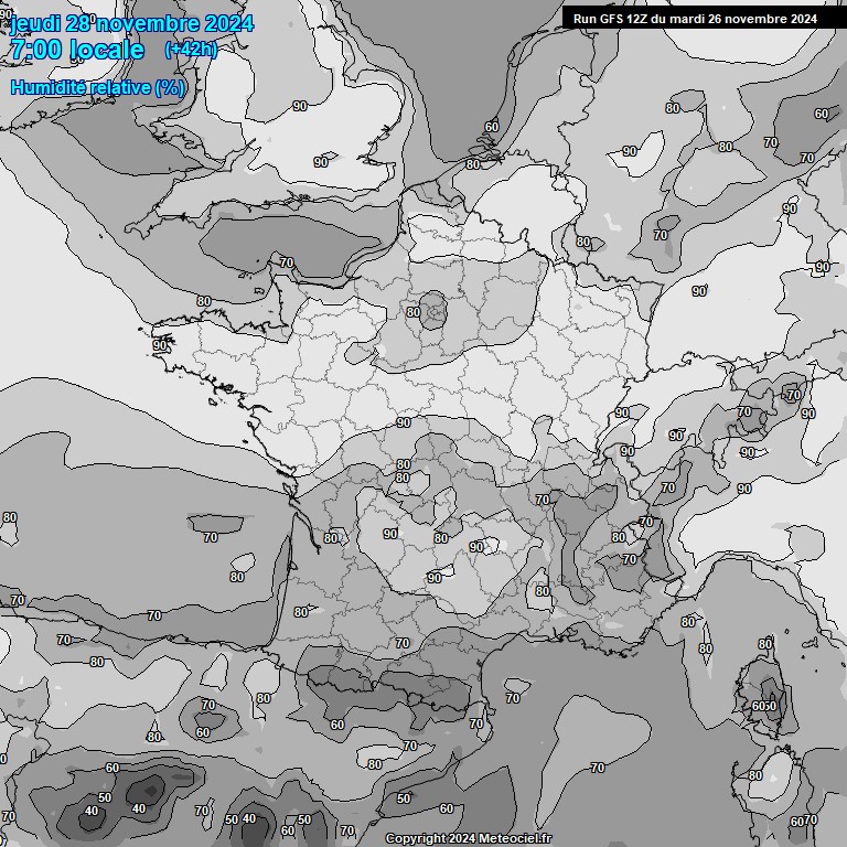 Modele GFS - Carte prvisions 