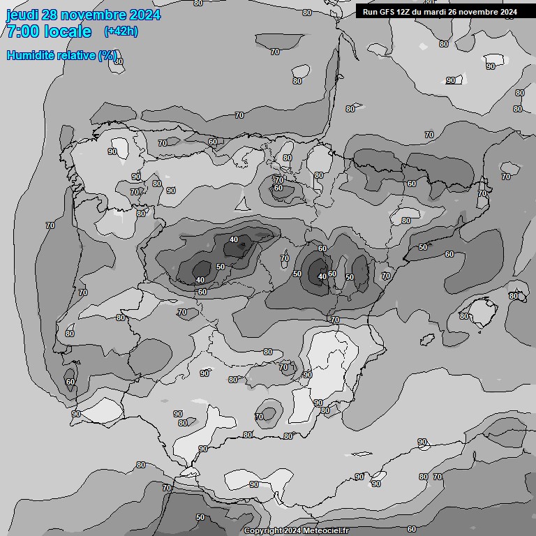 Modele GFS - Carte prvisions 