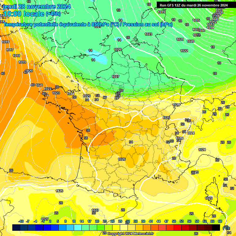 Modele GFS - Carte prvisions 