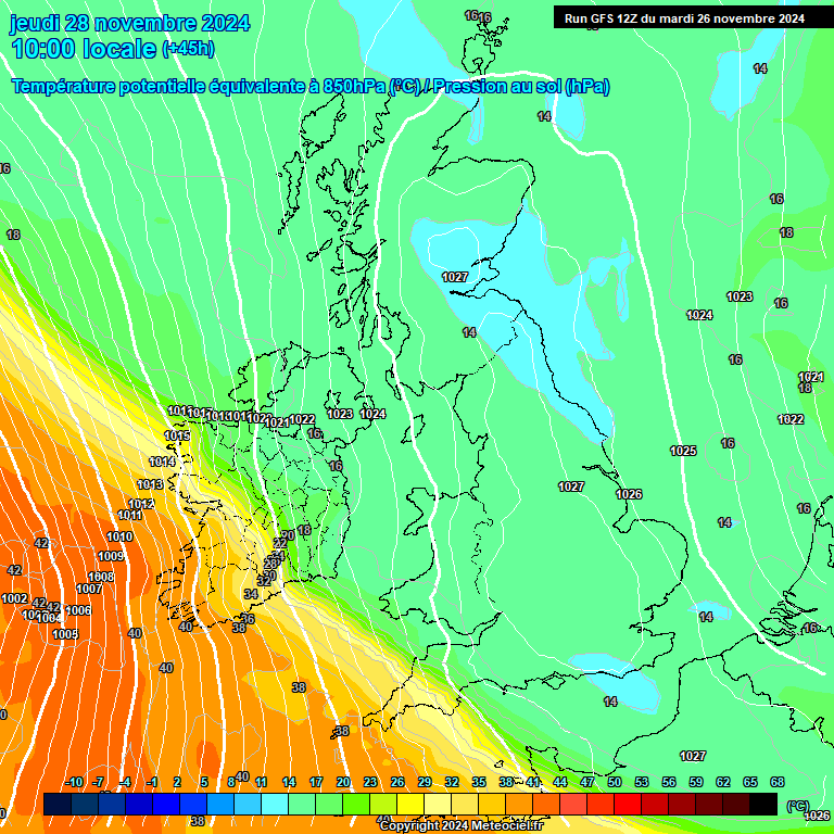 Modele GFS - Carte prvisions 