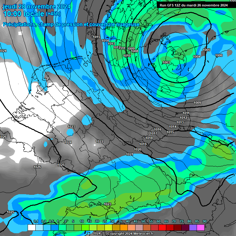 Modele GFS - Carte prvisions 