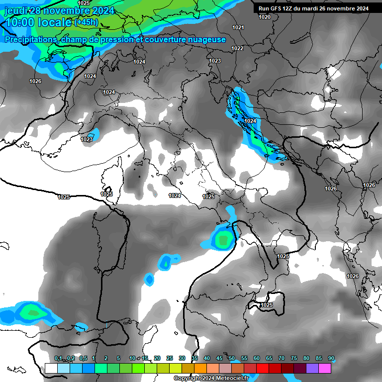 Modele GFS - Carte prvisions 