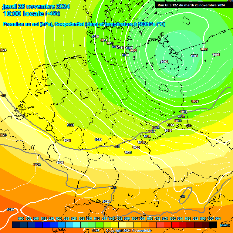 Modele GFS - Carte prvisions 