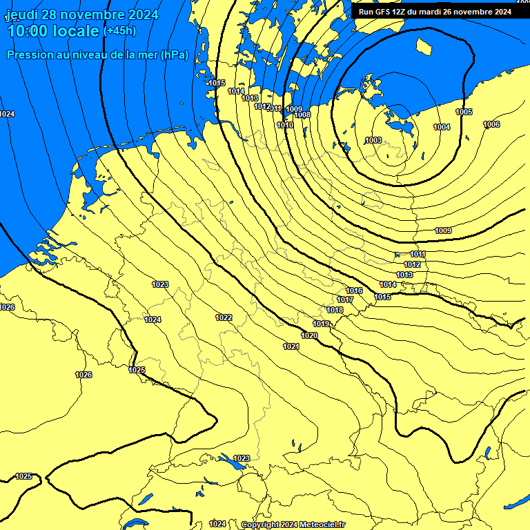 Modele GFS - Carte prvisions 