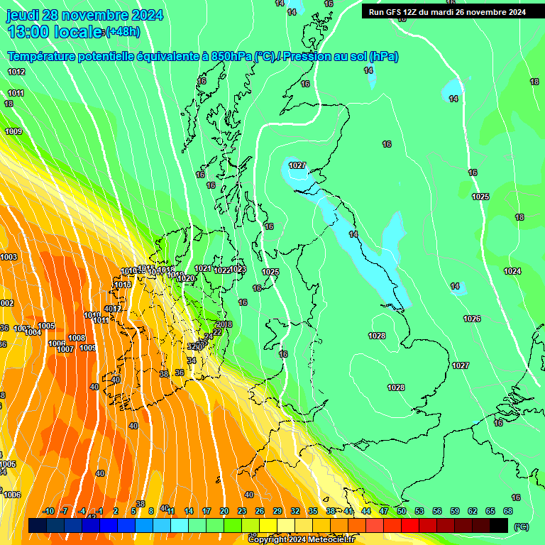 Modele GFS - Carte prvisions 