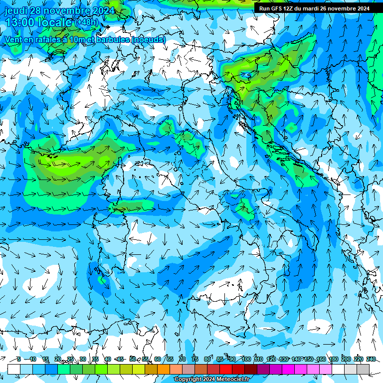 Modele GFS - Carte prvisions 