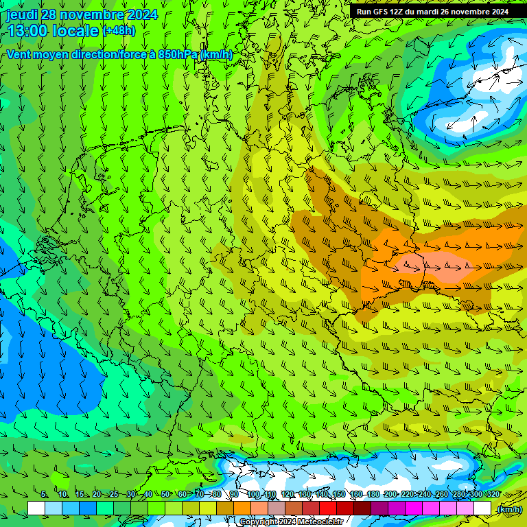 Modele GFS - Carte prvisions 