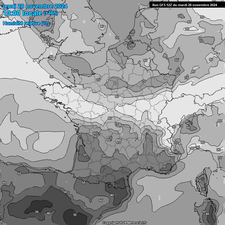 Modele GFS - Carte prvisions 