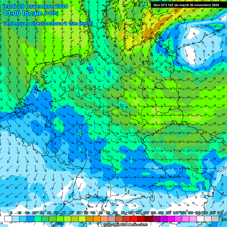 Modele GFS - Carte prvisions 