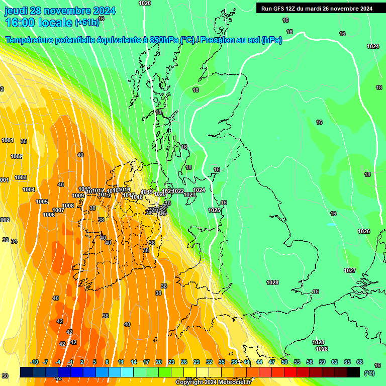 Modele GFS - Carte prvisions 