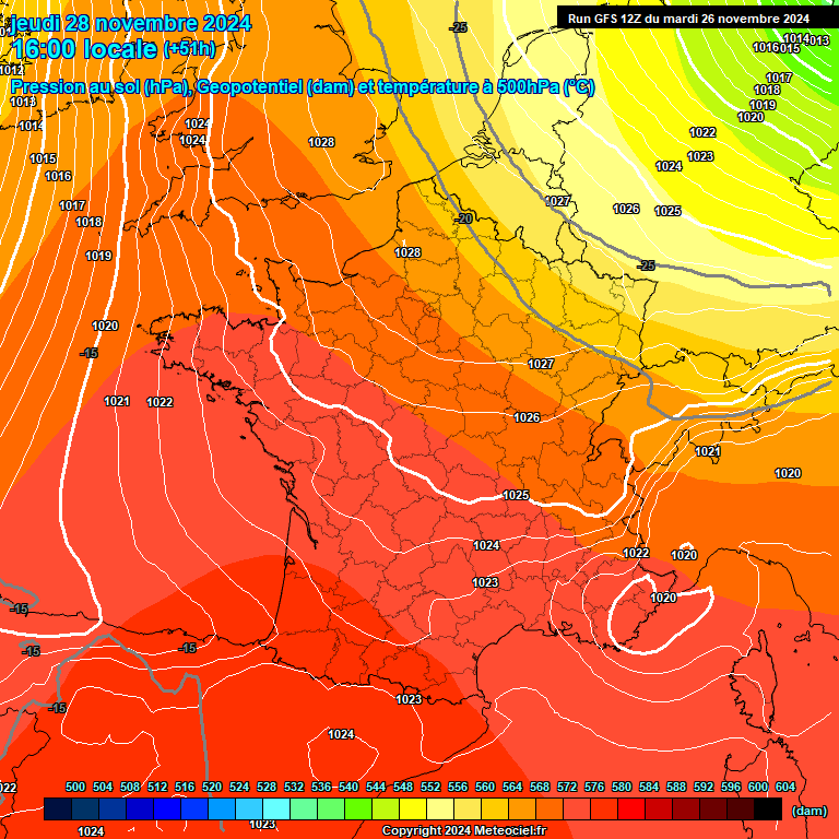 Modele GFS - Carte prvisions 