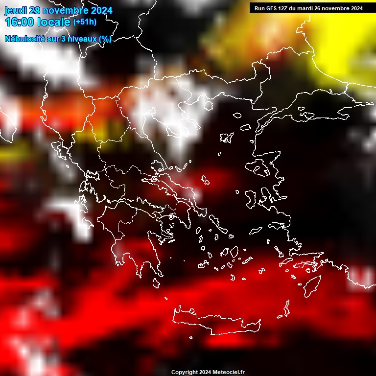 Modele GFS - Carte prvisions 