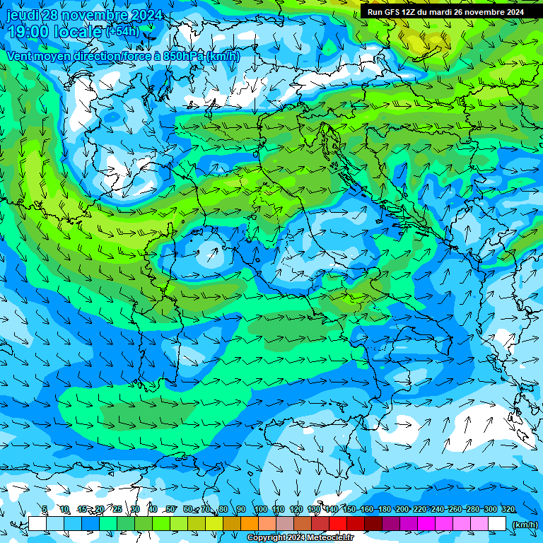 Modele GFS - Carte prvisions 