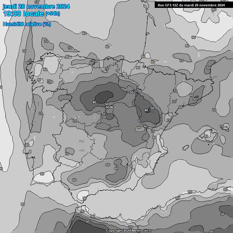 Modele GFS - Carte prvisions 