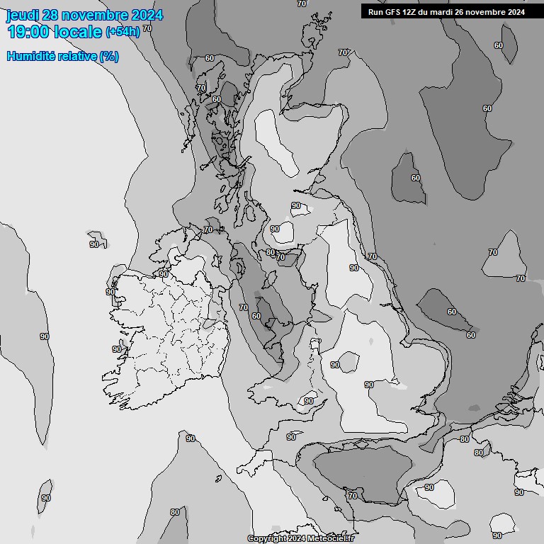 Modele GFS - Carte prvisions 