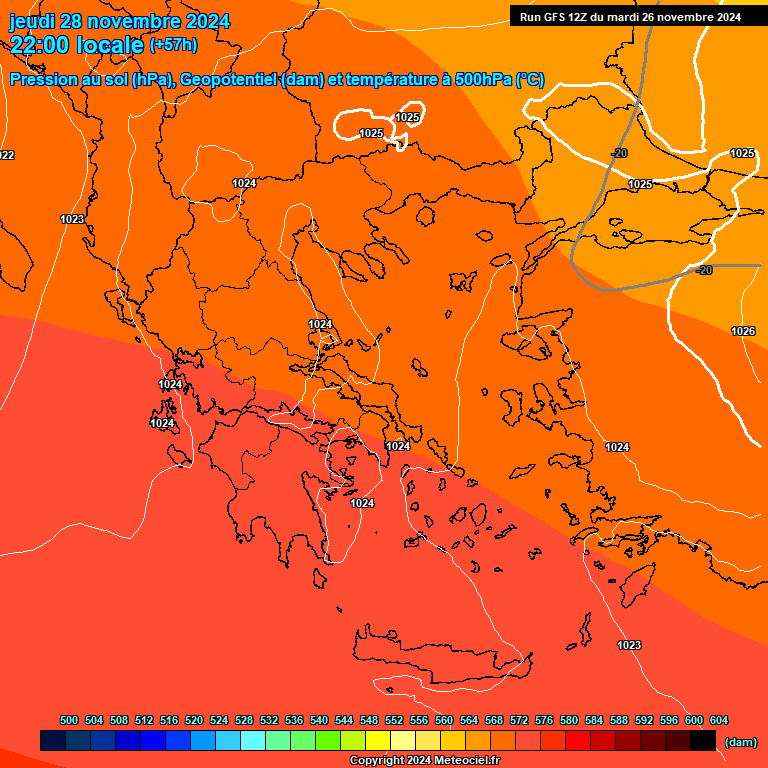 Modele GFS - Carte prvisions 