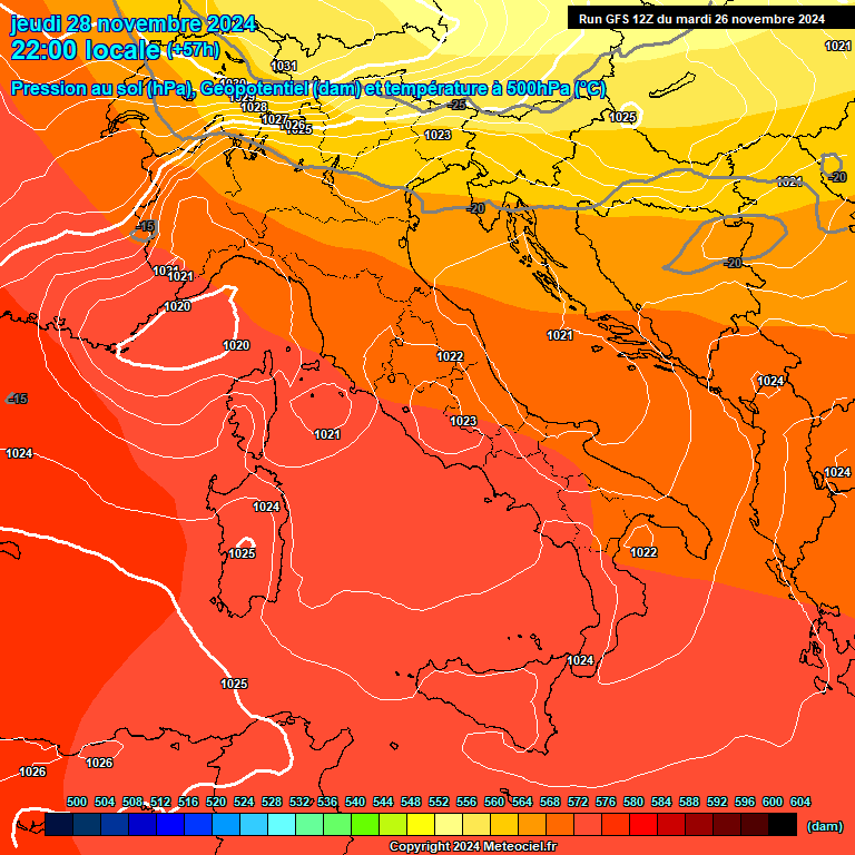 Modele GFS - Carte prvisions 