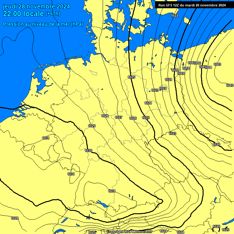 Modele GFS - Carte prvisions 