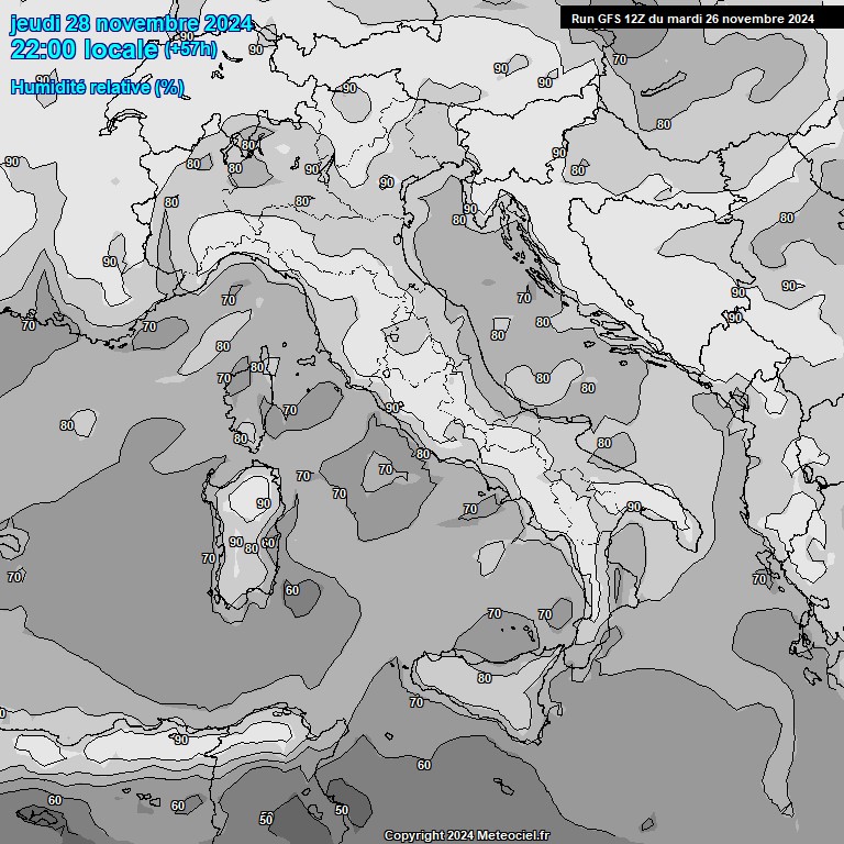 Modele GFS - Carte prvisions 