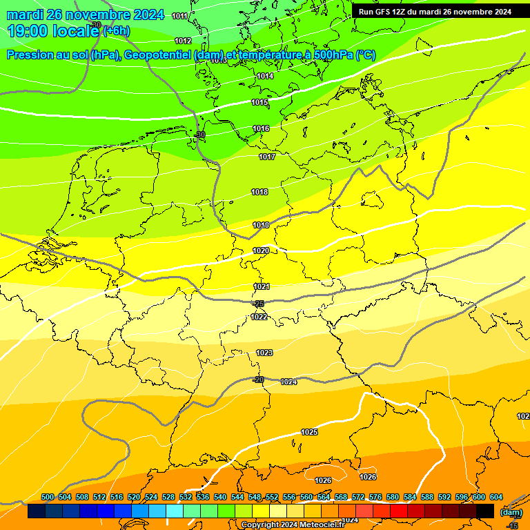 Modele GFS - Carte prvisions 