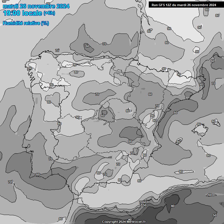 Modele GFS - Carte prvisions 