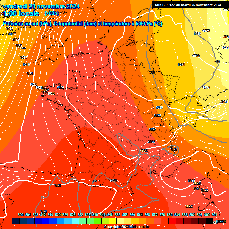 Modele GFS - Carte prvisions 