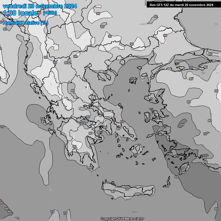 Modele GFS - Carte prvisions 