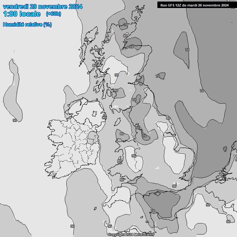 Modele GFS - Carte prvisions 