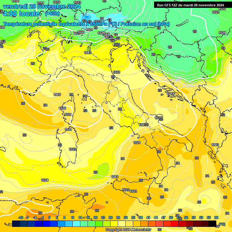 Modele GFS - Carte prvisions 