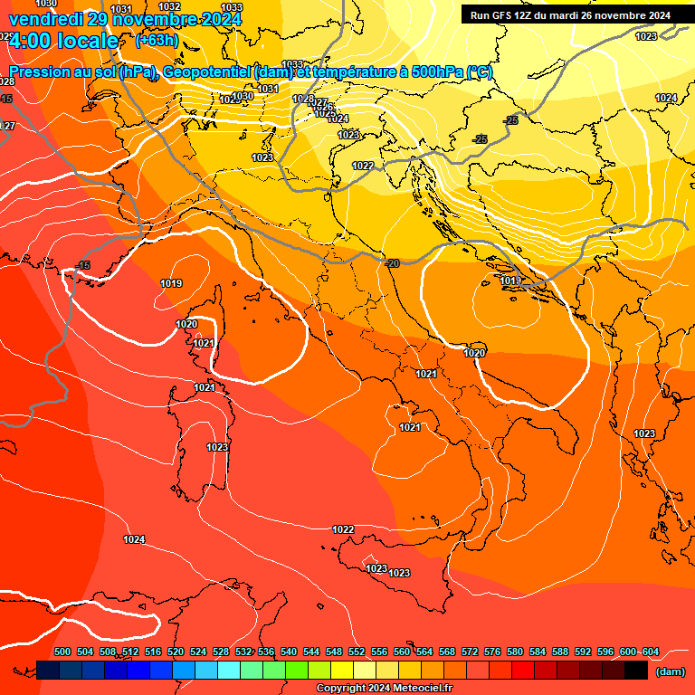 Modele GFS - Carte prvisions 