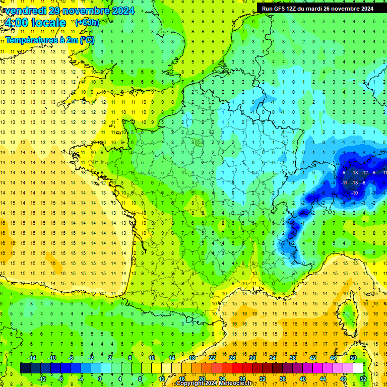 Modele GFS - Carte prvisions 