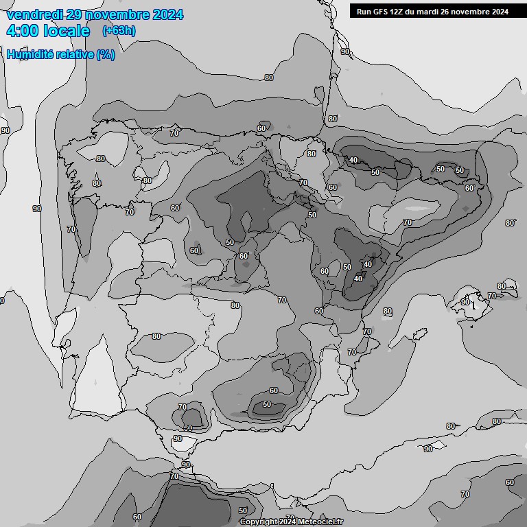 Modele GFS - Carte prvisions 