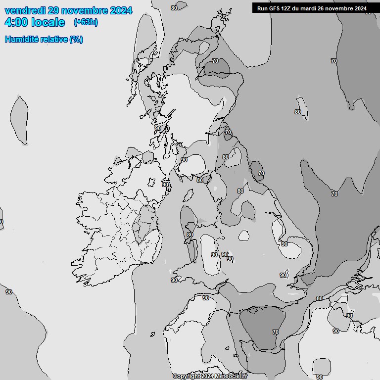 Modele GFS - Carte prvisions 