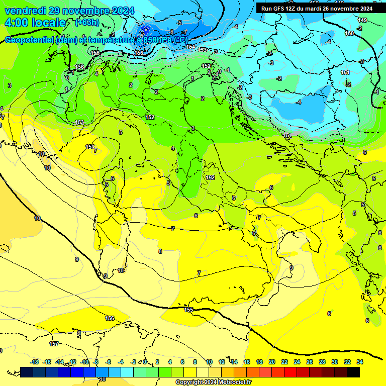 Modele GFS - Carte prvisions 