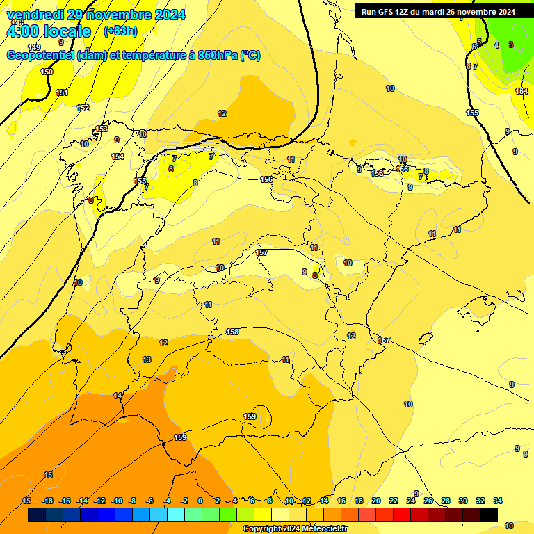 Modele GFS - Carte prvisions 