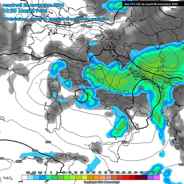 Modele GFS - Carte prvisions 