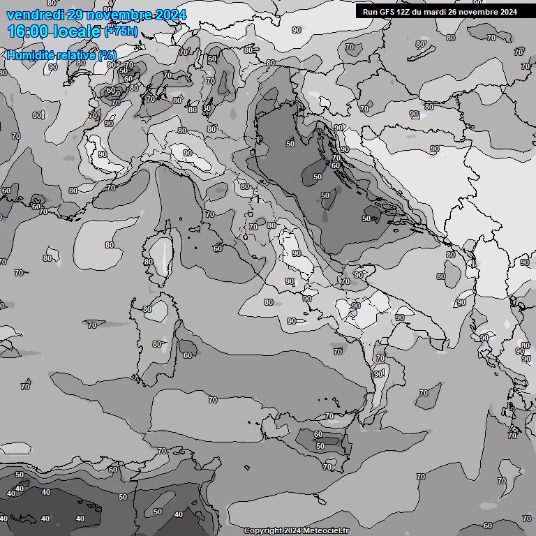 Modele GFS - Carte prvisions 