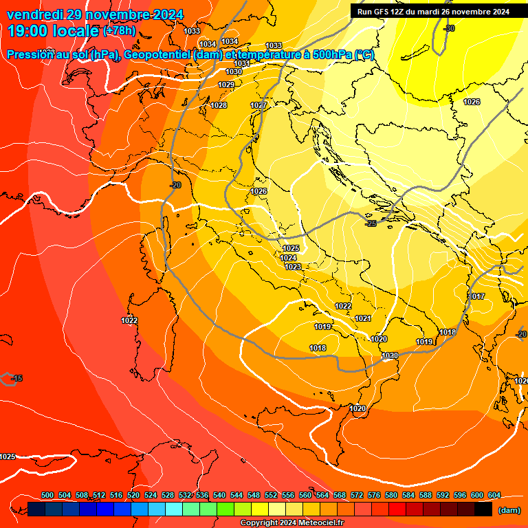 Modele GFS - Carte prvisions 