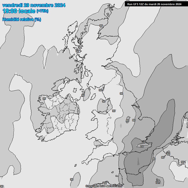 Modele GFS - Carte prvisions 