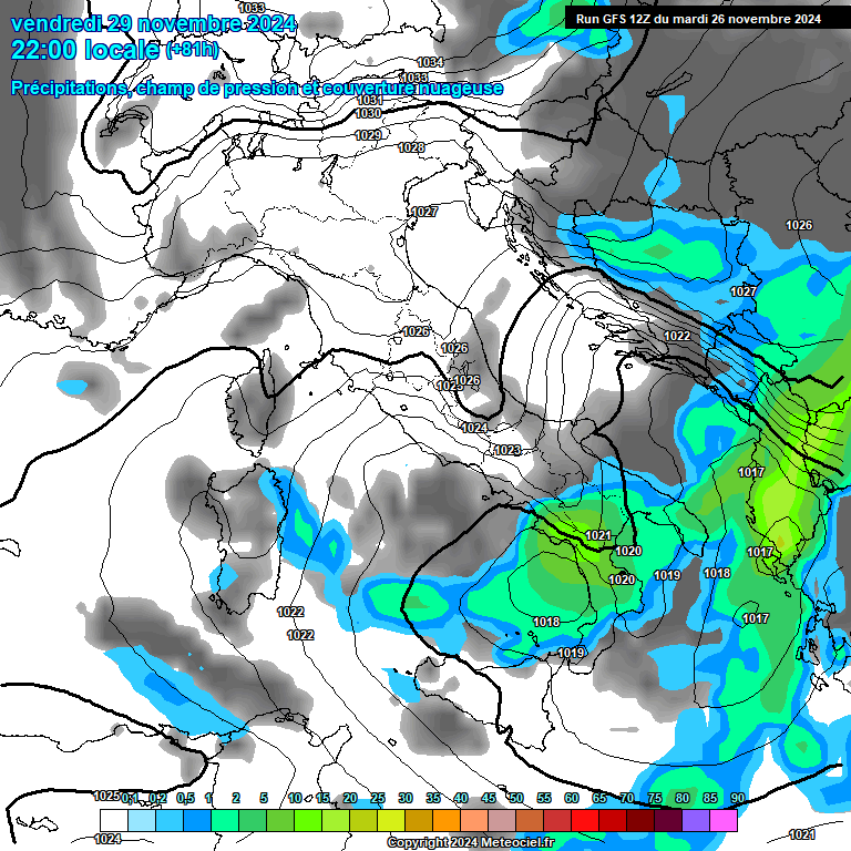 Modele GFS - Carte prvisions 