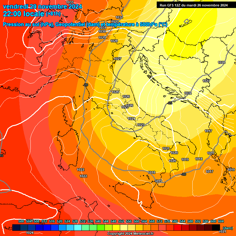 Modele GFS - Carte prvisions 